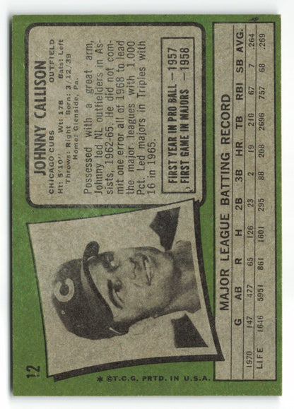 1971 Topps #012 Johnny Callison