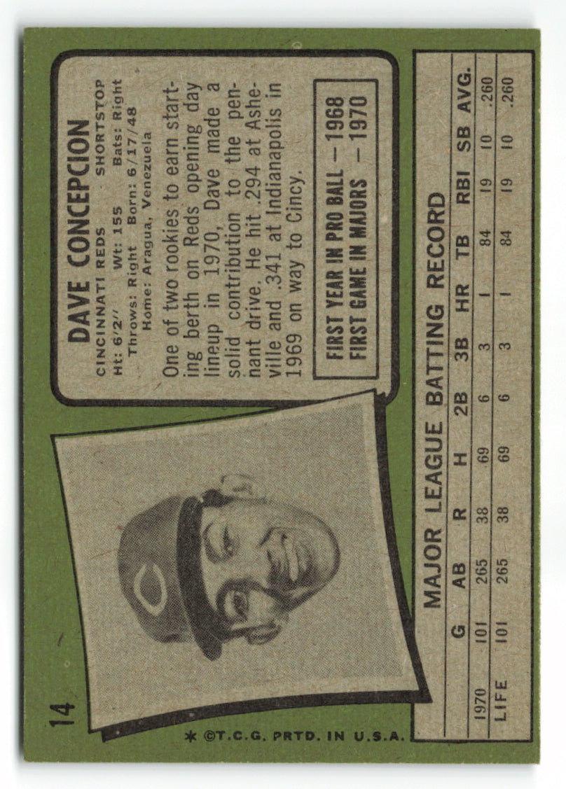 1971 Topps #014 Dave Concepcion RC