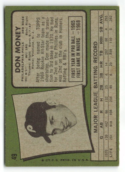 1971 Topps #049 Don Money