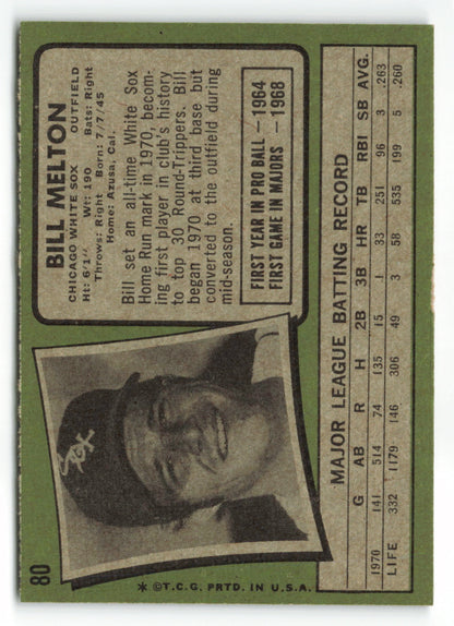 1971 Topps #080 Bill Melton