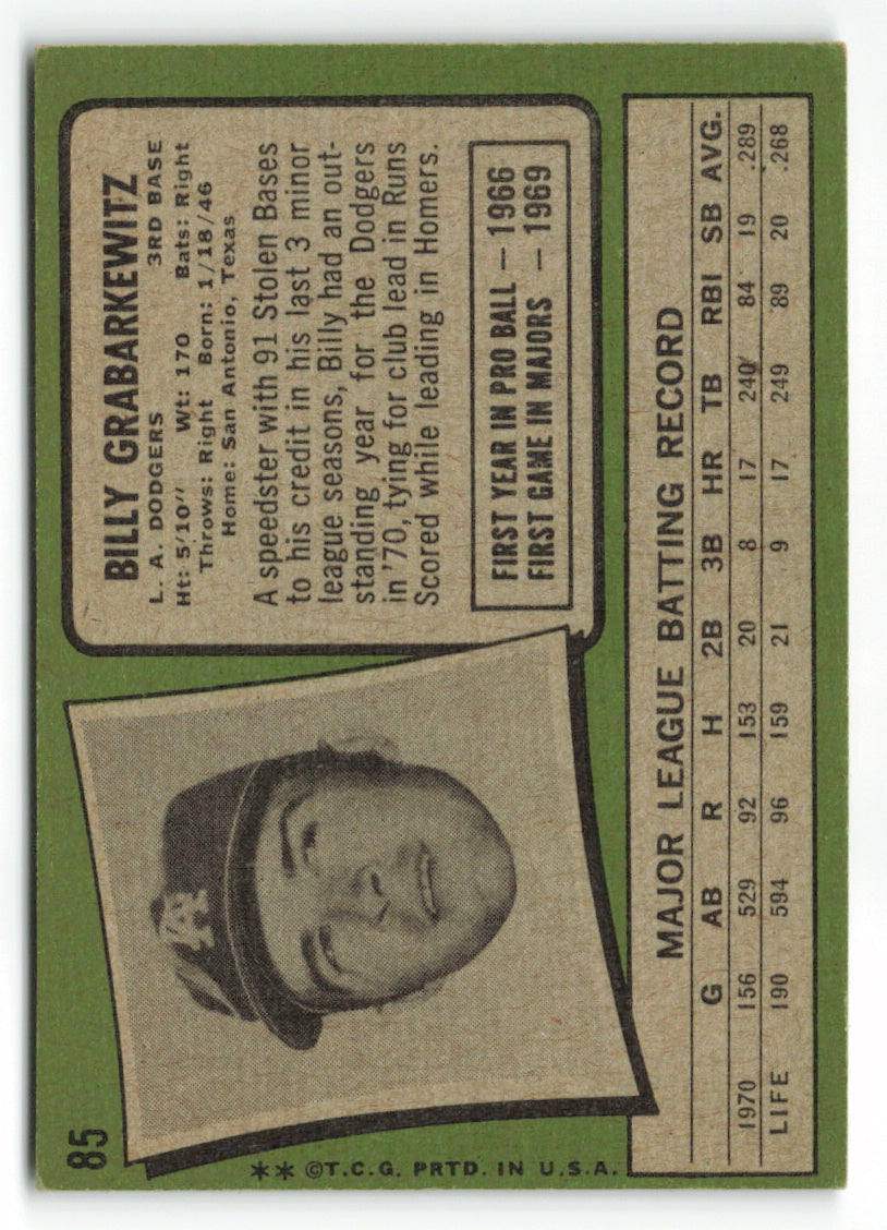 1971 Topps #085 Billy Grabarkewitz