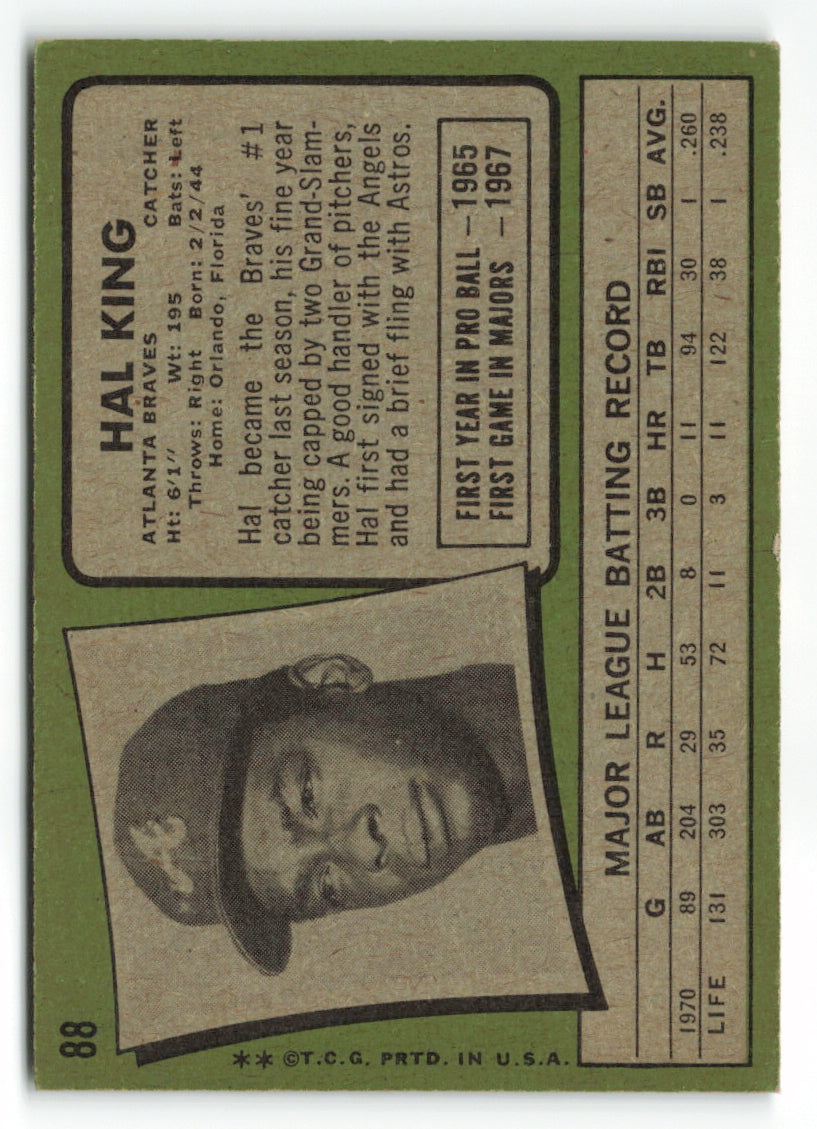 1971 Topps #088 Hal King