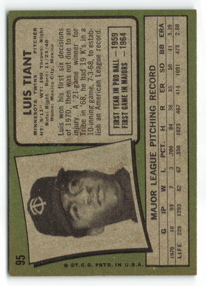 1971 Topps #095 Luis Tiant