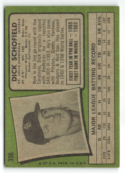 1971 Topps #396 Dick Schoefield