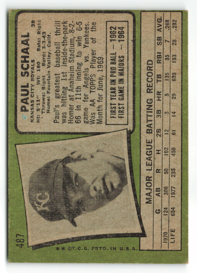 1971 Topps #487 Paul Schaal