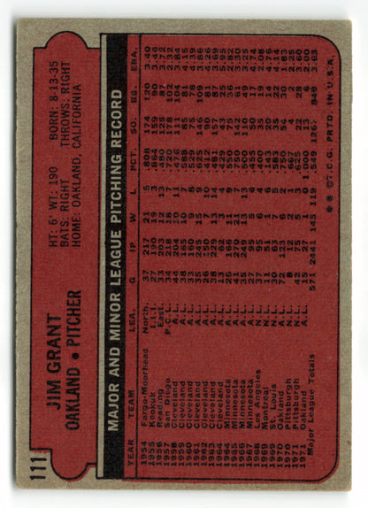 1972 Topps #111 Jim Grant