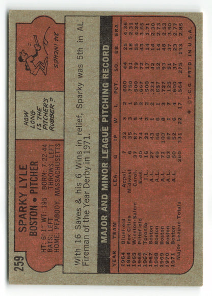 1972 Topps #259 Sparky Lyle