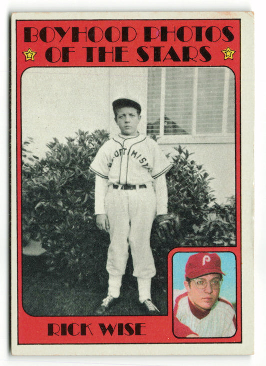 1972 Topps #345 Rick Wise Boyhood Photo