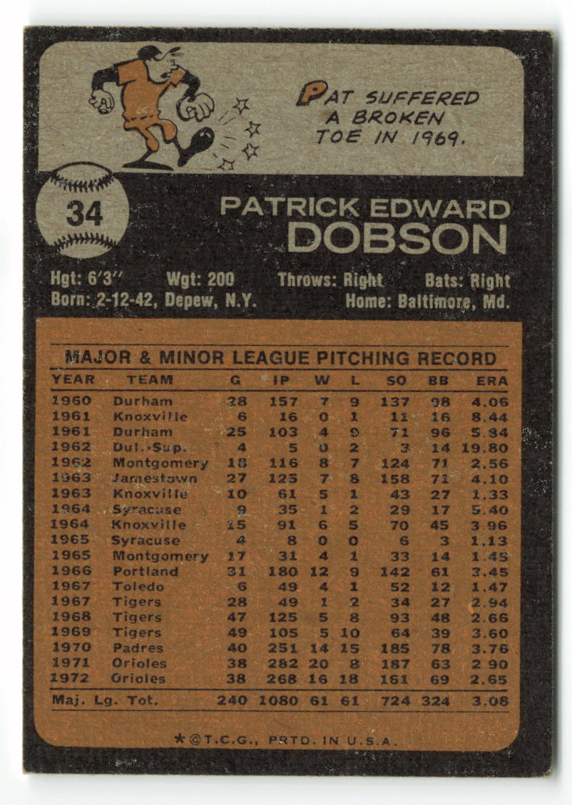 1973 Topps #034 Pat Dobson