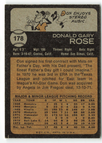 1973 Topps #178 Don Rose RC