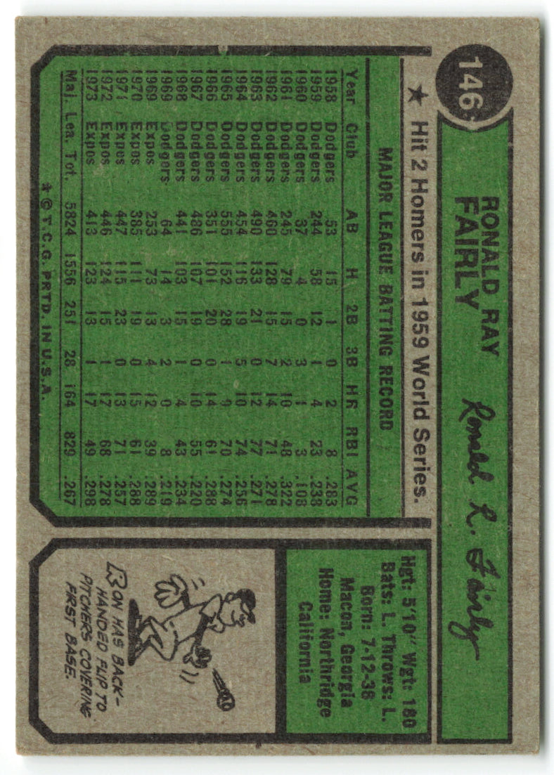 1974 Topps #146 Ron Fairly