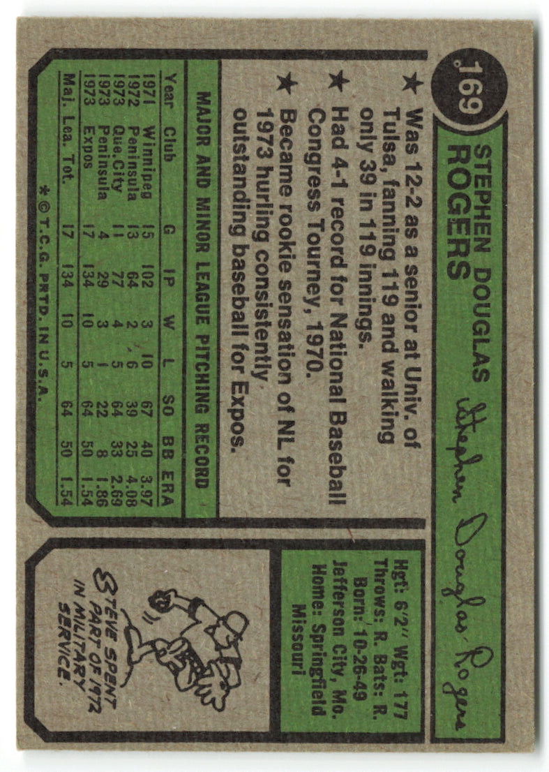 1974 Topps #169 Steve Rogers RC