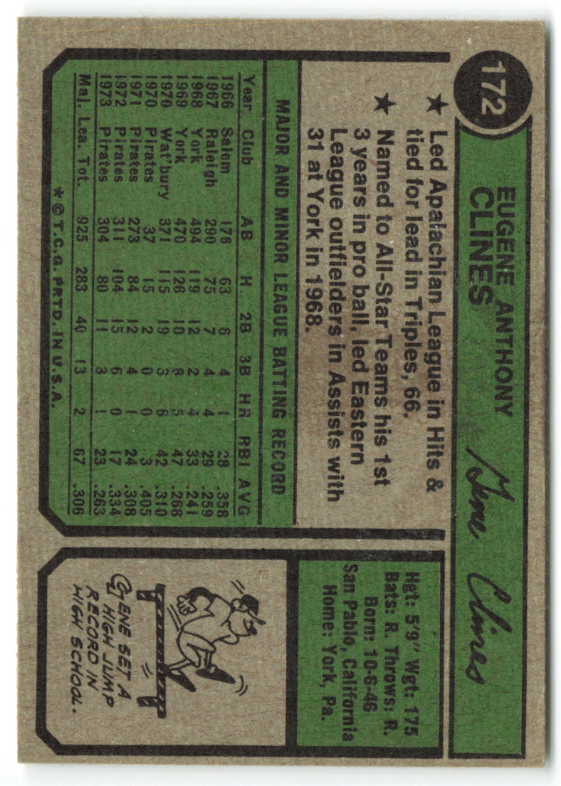 1974 Topps #172 Gene Clines