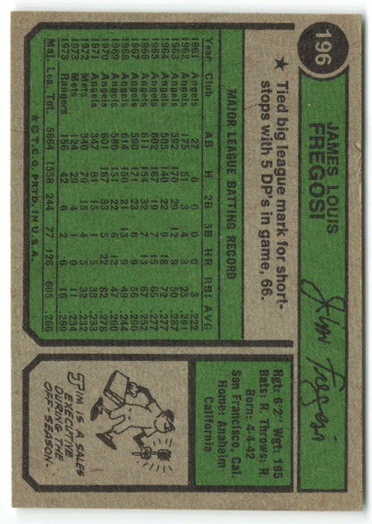 1974 Topps #196 Jim Fregosi