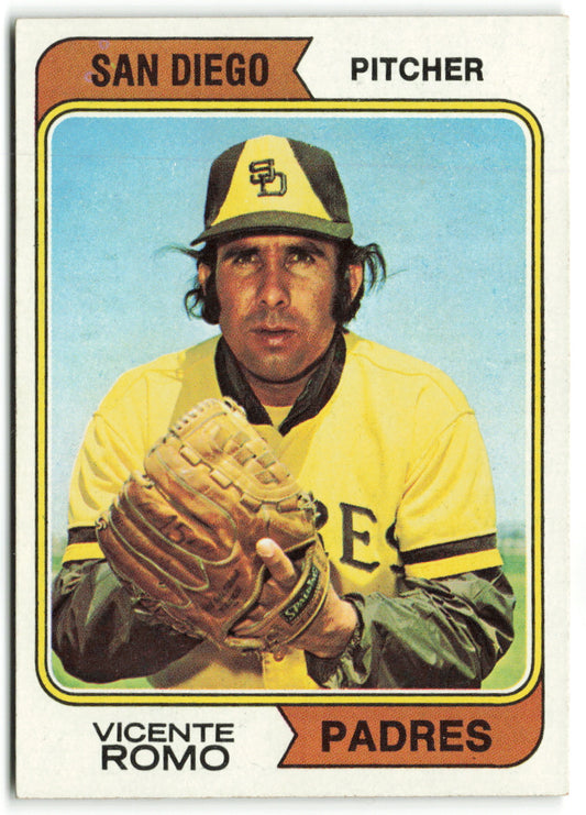 1974 Topps #197a Vicente Romo VAR: San Diego