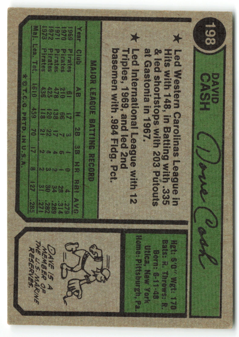 1974 Topps #198 Dave Cash