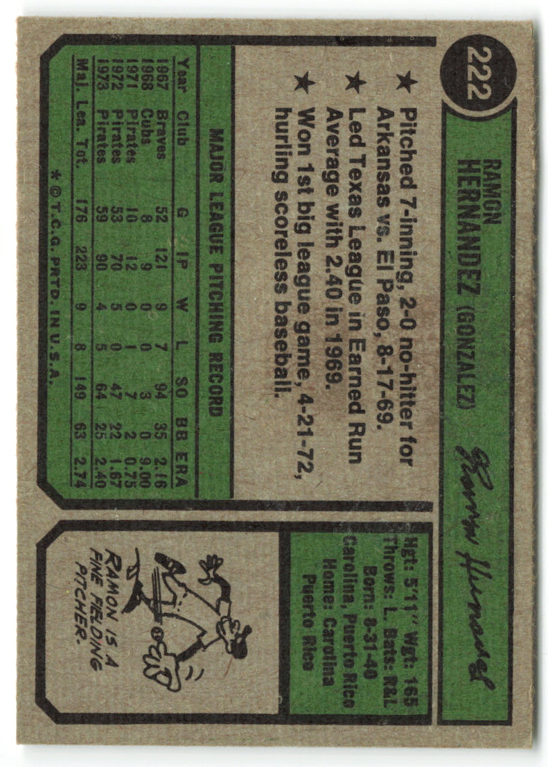 1974 Topps #222 Ramon Hernandez