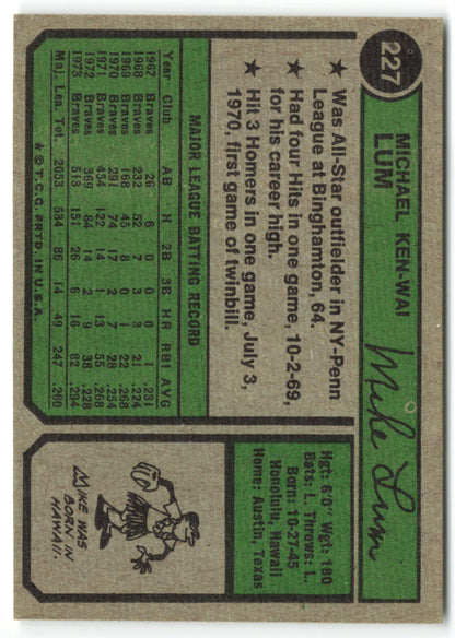 1974 Topps #227 Mike Lum