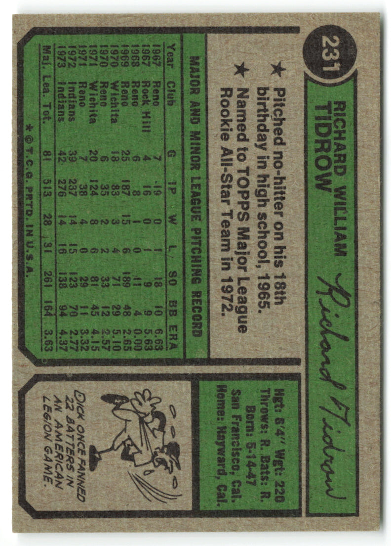 1974 Topps #231 Dick Tidrow