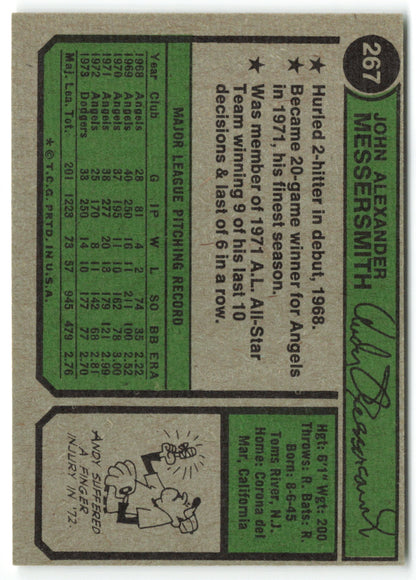 1974 Topps #267 Andy Messersmith