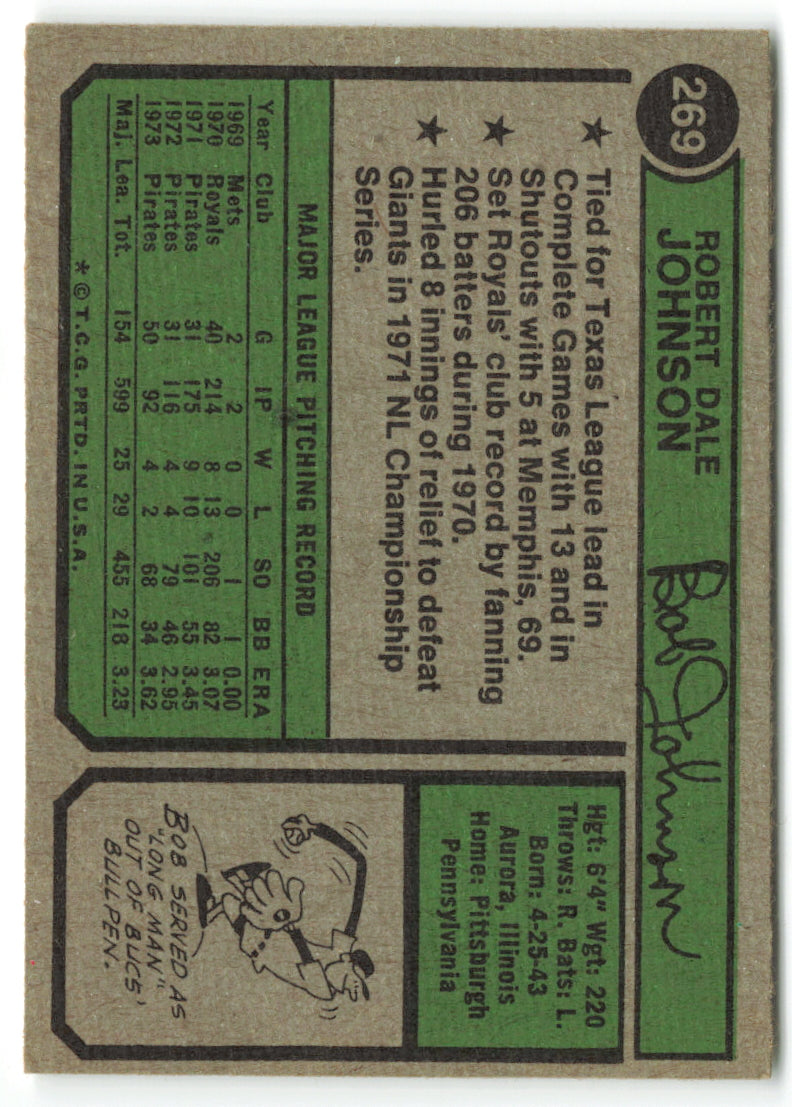 1974 Topps #269 Bob Johnson