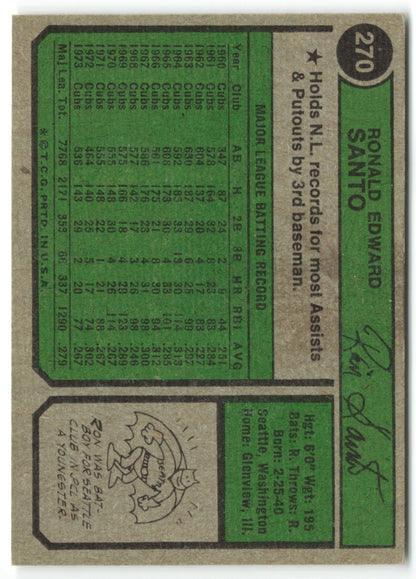 1974 Topps #270 Ron Santo