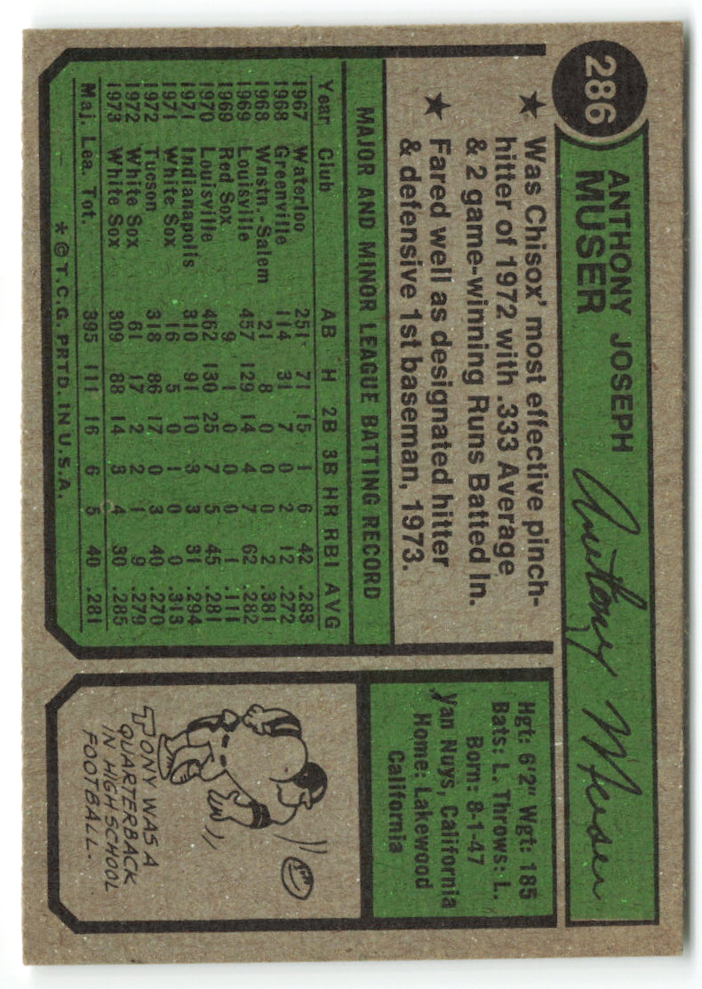 1974 Topps #286 Tony Muser