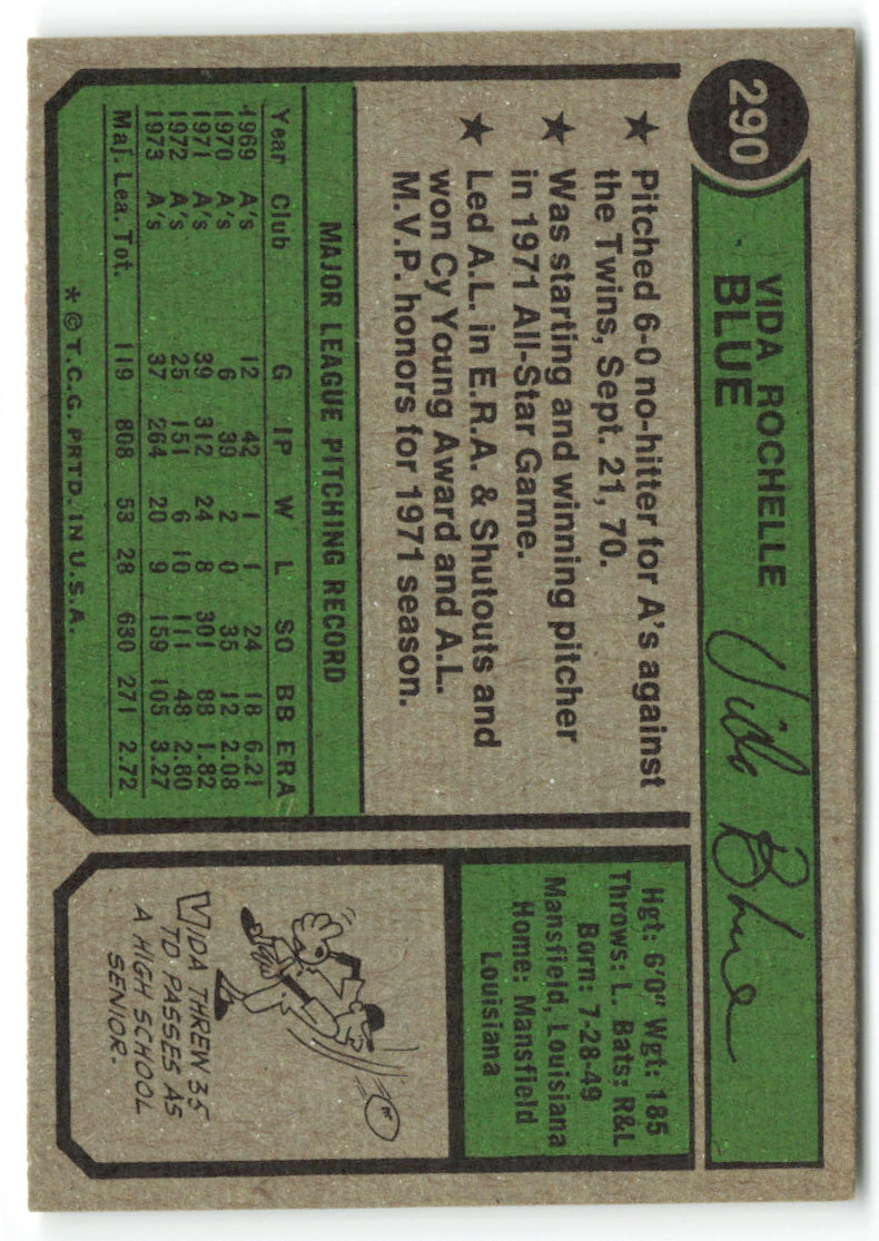 1974 Topps #290 Vida Blue