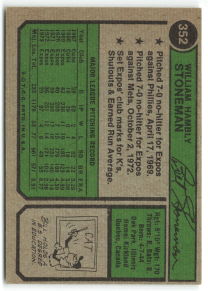 1974 Topps #352 Bill Stoneman