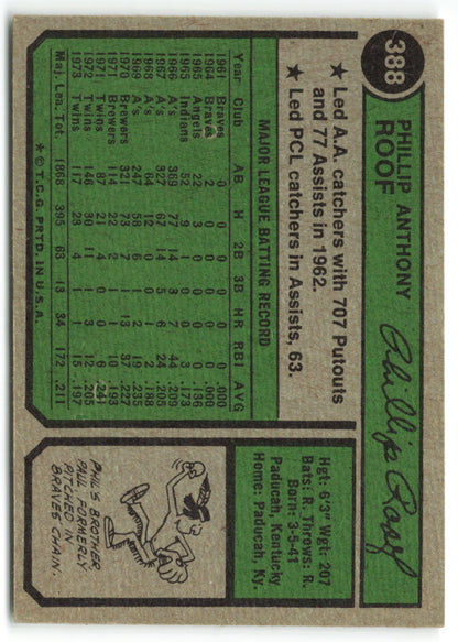 1974 Topps #388 Phil Roof