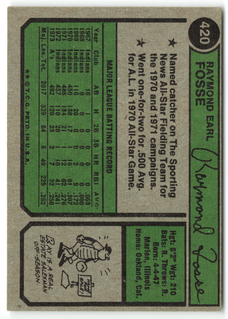 1974 Topps #420 Ray Fosse