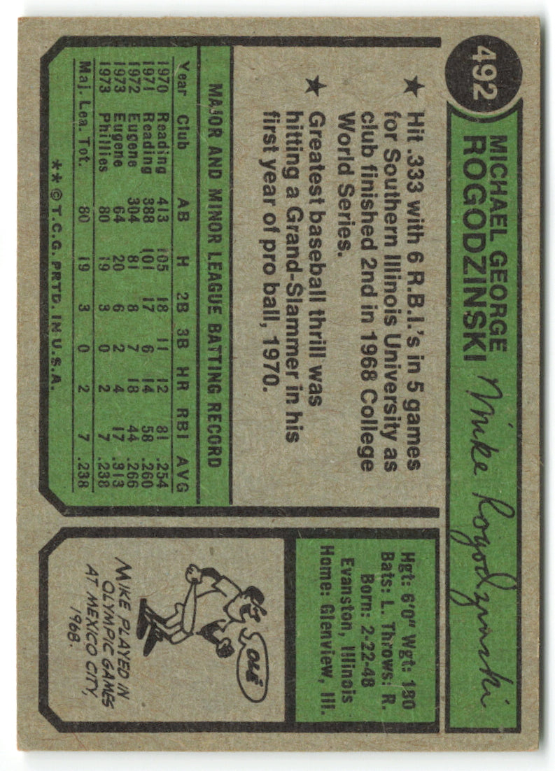 1974 Topps #492 Mike Rogodzinski RC