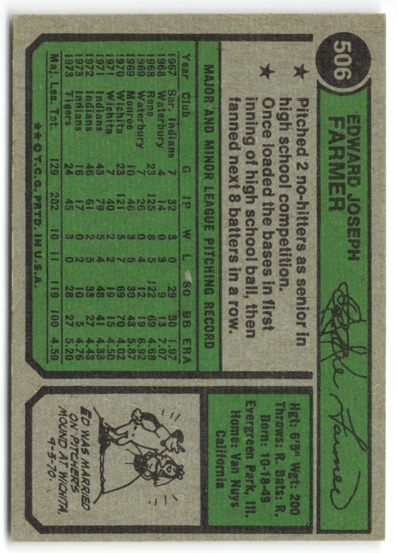 1974 Topps #506 Ed Farmer