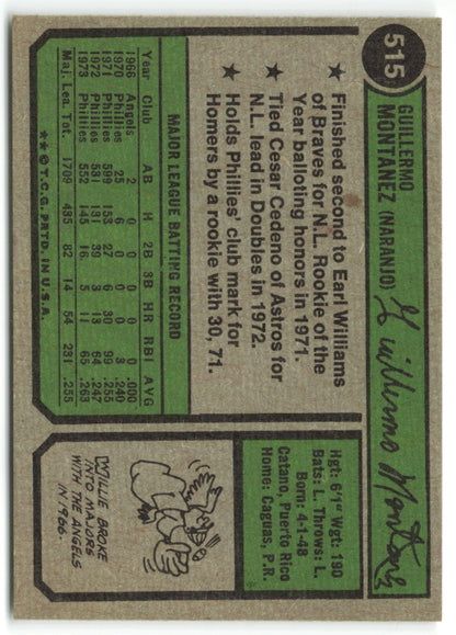 1974 Topps #515 Willie Montanez