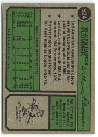 1974 Topps #524 Bill Plummer