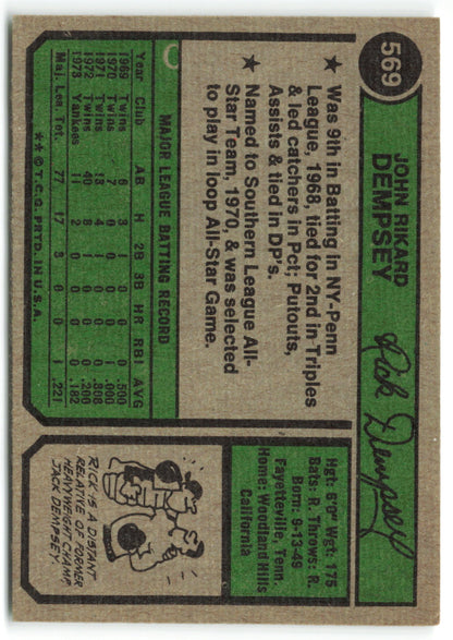 1974 Topps #569 Rick Dempsey