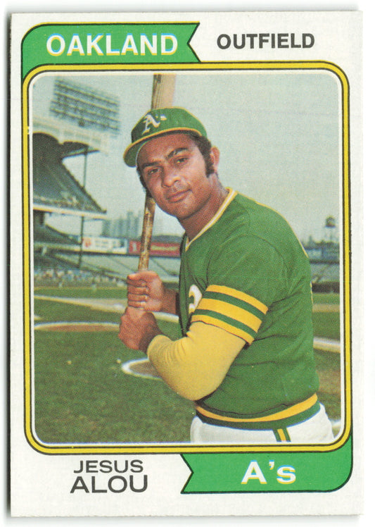 1974 Topps #654b Jesus Alou COR: Position on front