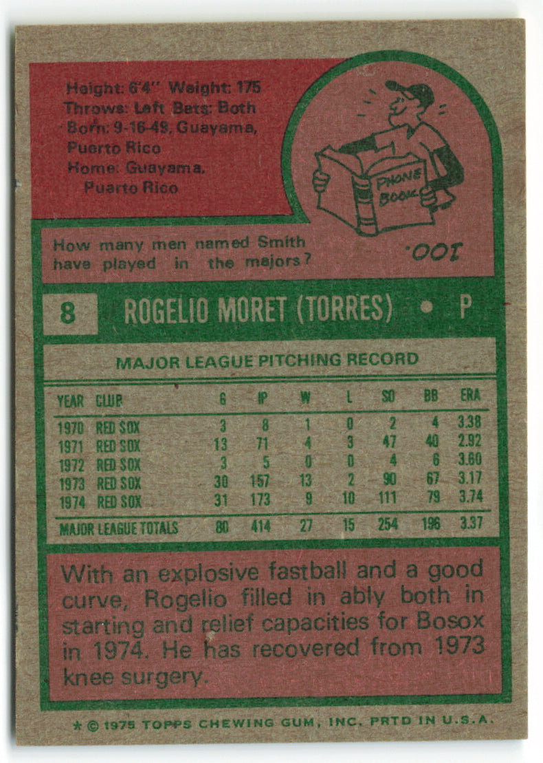 1975 Topps #008 Rogelio Moret