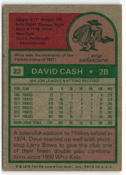 1975 Topps #022 Dave Cash