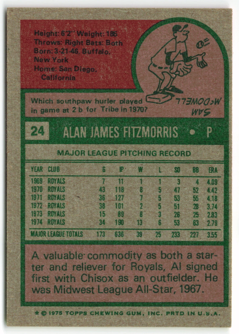 1975 Topps #024 Al Fitzmorris