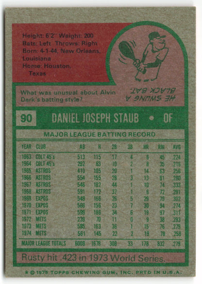 1975 Topps #090 Rusty Staub