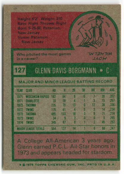 1975 Topps #127 Glenn Borgmann