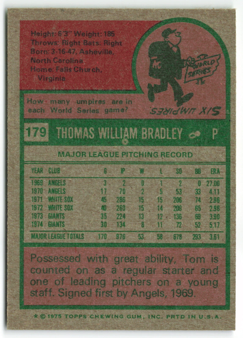 1975 Topps #179 Tom Bradley