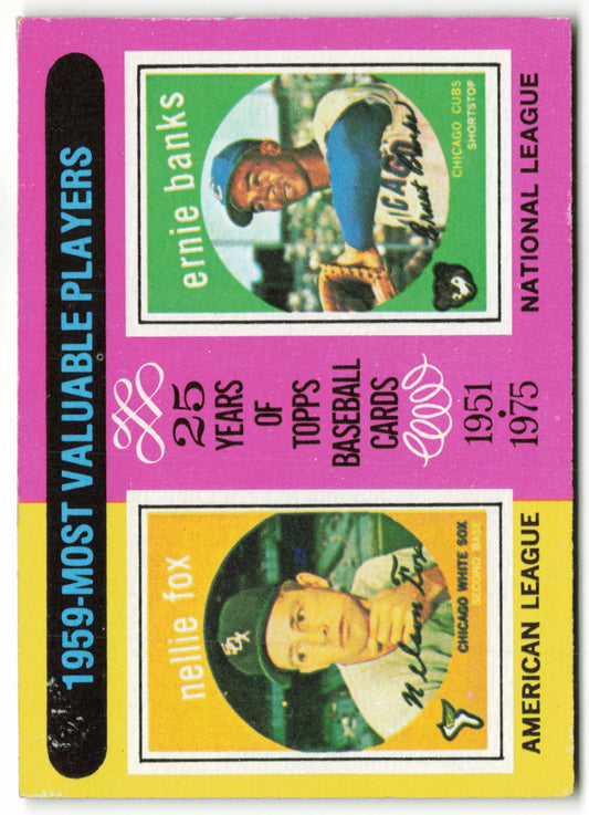 1975 Topps #197 1959 MVP's Nellie Fox/ Ernie Banks