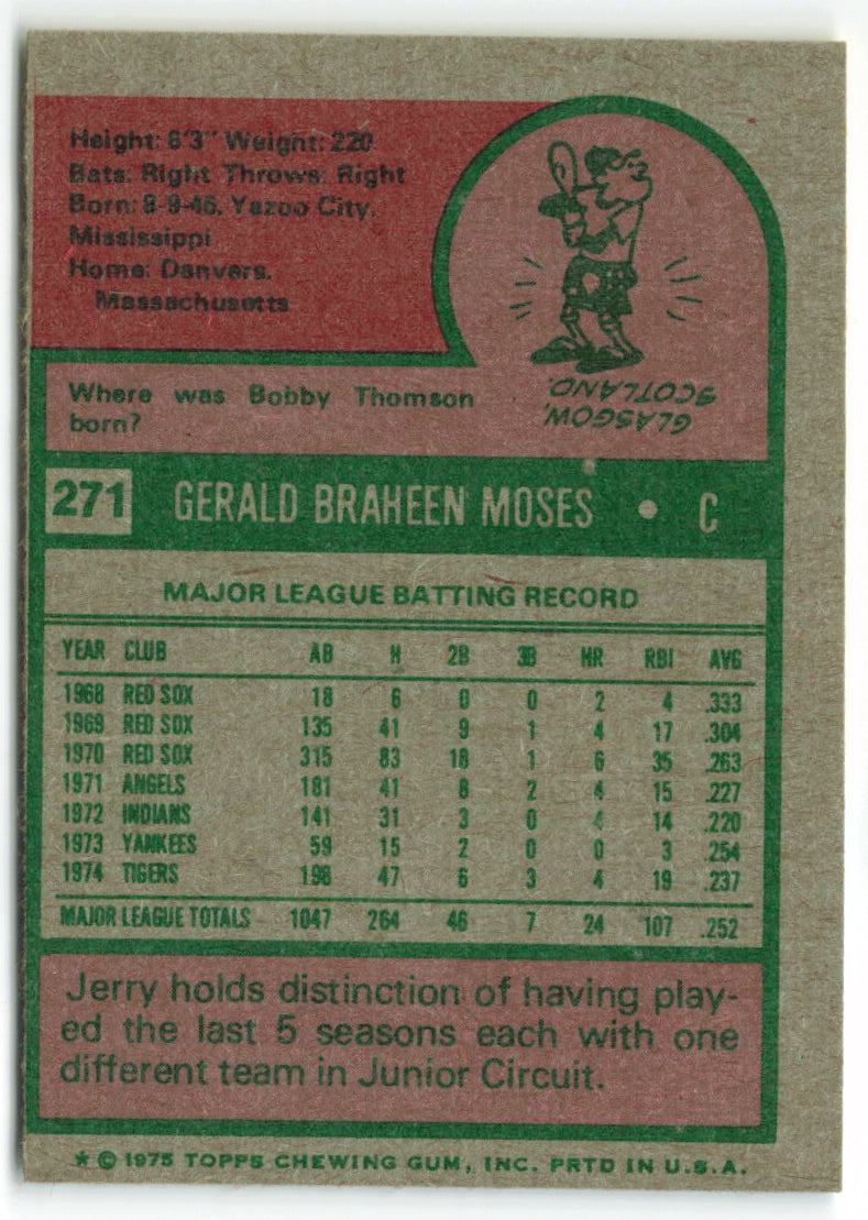 1975 Topps #271 Gerry Moses