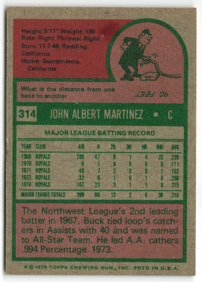 1975 Topps #314 Buck Martinez