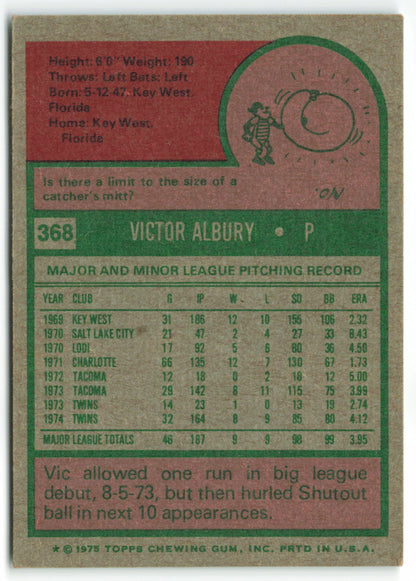 1975 Topps #368 Vic Albury