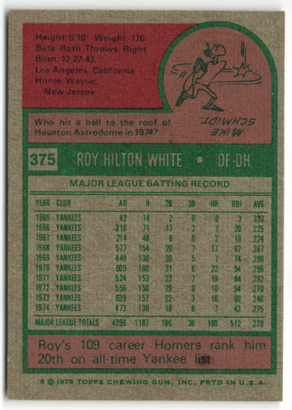 1975 Topps #375 Roy White