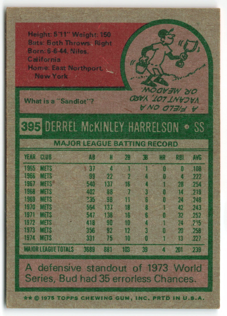 1975 Topps #395 Bud Harrelson