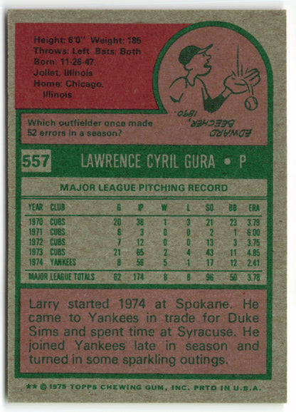 1975 Topps #557 Larry Gura